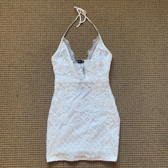 NEW PrettyLittleThing White Lace Bodycon Dress - Picture 1 of 6